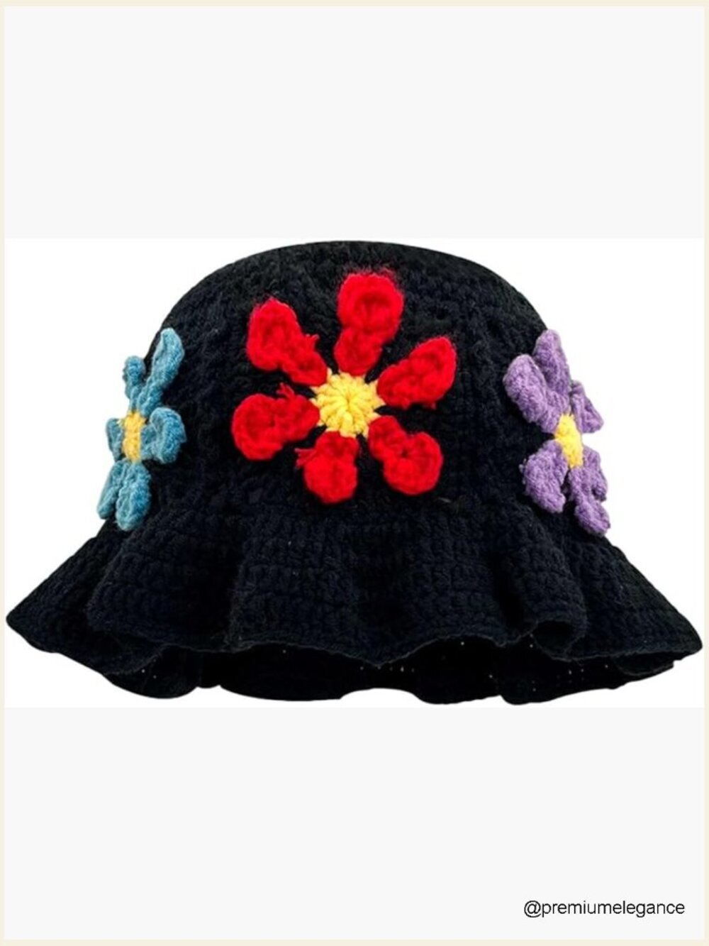 Crochet Bucket Hat Hollow Out Foldable Sun Hat Women's Knit